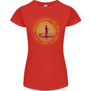 Paddle Boarding & Beer Funny Paddleboard Alcohol Womens Petite Cut T-Shirt Red