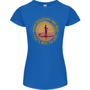Paddle Boarding & Beer Funny Paddleboard Alcohol Womens Petite Cut T-Shirt Royal Blue
