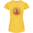 Paddle Boarding & Beer Funny Paddleboard Alcohol Womens Petite Cut T-Shirt Yellow