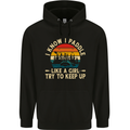Paddle Like a Girl Funny Kayak Canoe Kayaking Childrens Kids Hoodie Black