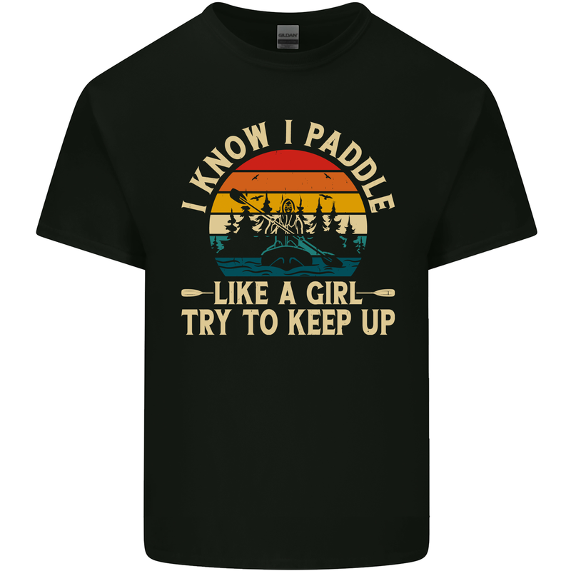 Paddle Like a Girl Funny Kayak Canoe Kayaking Kids T-Shirt Childrens Black
