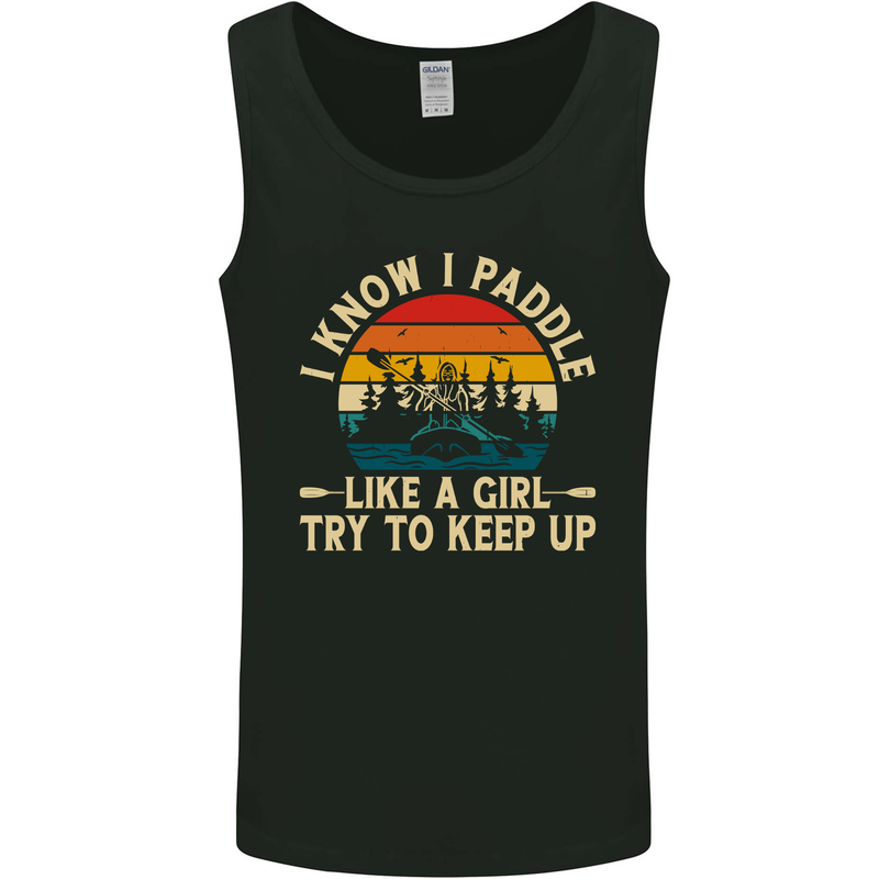 Paddle Like a Girl Funny Kayak Canoe Kayaking Mens Vest Tank Top Black