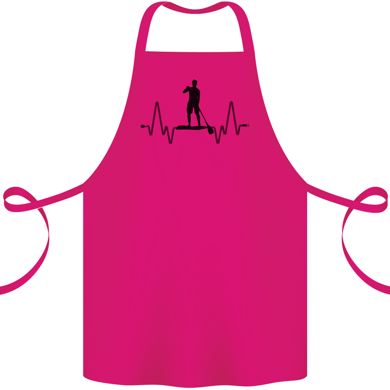 Paddleboard ECG Paddleboarding Pulse Cotton Apron 100% Organic Pink