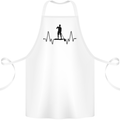 Paddleboard ECG Paddleboarding Pulse Cotton Apron 100% Organic White