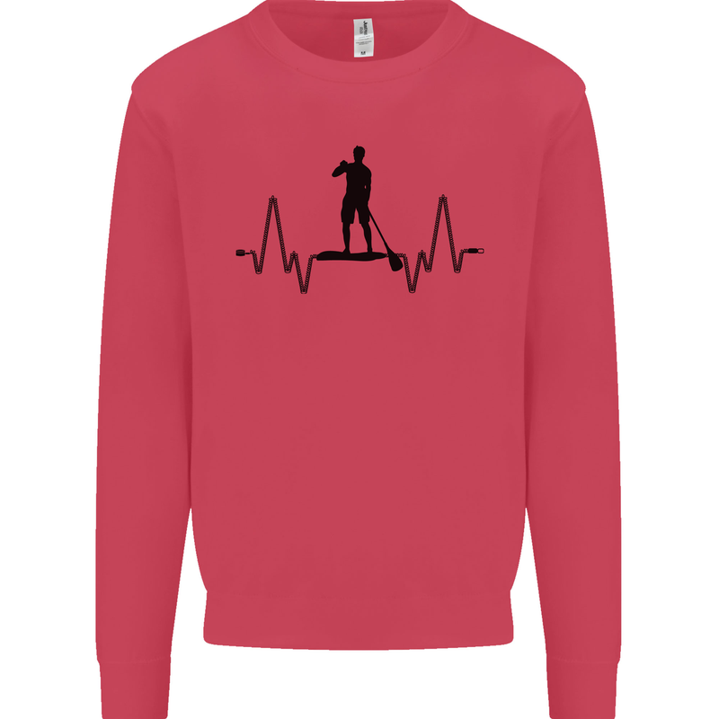 Paddleboard ECG Paddleboarding Pulse Kids Sweatshirt Jumper Heliconia