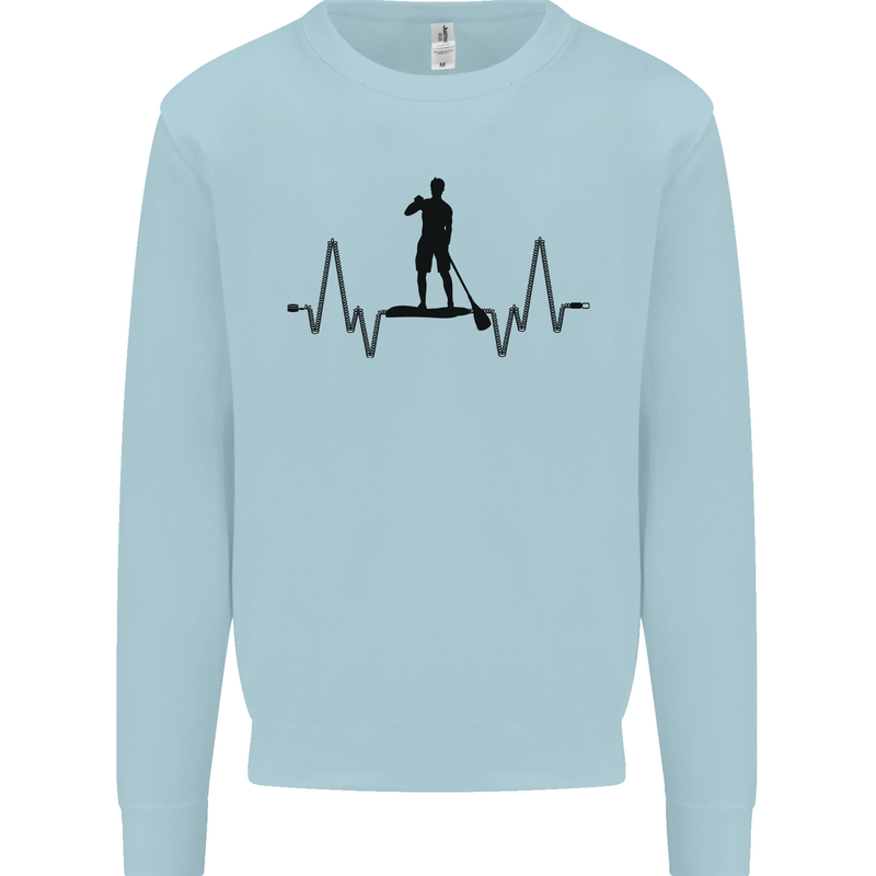 Paddleboard ECG Paddleboarding Pulse Kids Sweatshirt Jumper Light Blue