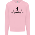 Paddleboard ECG Paddleboarding Pulse Kids Sweatshirt Jumper Light Pink