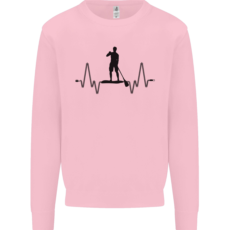 Paddleboard ECG Paddleboarding Pulse Kids Sweatshirt Jumper Light Pink