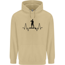 Paddleboard ECG Paddleboarding Pulse Mens 80% Cotton Hoodie Sand