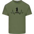 Paddleboard ECG Paddleboarding Pulse Mens Cotton T-Shirt Tee Top Military Green