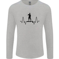 Paddleboard ECG Paddleboarding Pulse Mens Long Sleeve T-Shirt Sports Grey