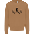 Paddleboard ECG Paddleboarding Pulse Mens Sweatshirt Jumper Caramel Latte