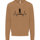 Paddleboard ECG Paddleboarding Pulse Mens Sweatshirt Jumper Caramel Latte