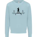 Paddleboard ECG Paddleboarding Pulse Mens Sweatshirt Jumper Light Blue