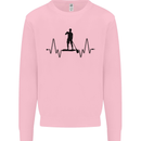 Paddleboard ECG Paddleboarding Pulse Mens Sweatshirt Jumper Light Pink