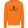 Paddleboard ECG Paddleboarding Pulse Mens Sweatshirt Jumper Orange