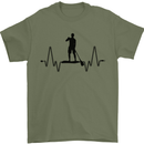 Paddleboard ECG Paddleboarding Pulse Mens T-Shirt 100% Cotton Military Green