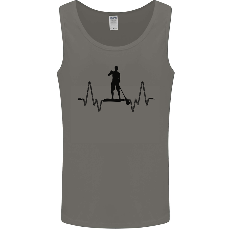 Paddleboard ECG Paddleboarding Pulse Mens Vest Tank Top Charcoal