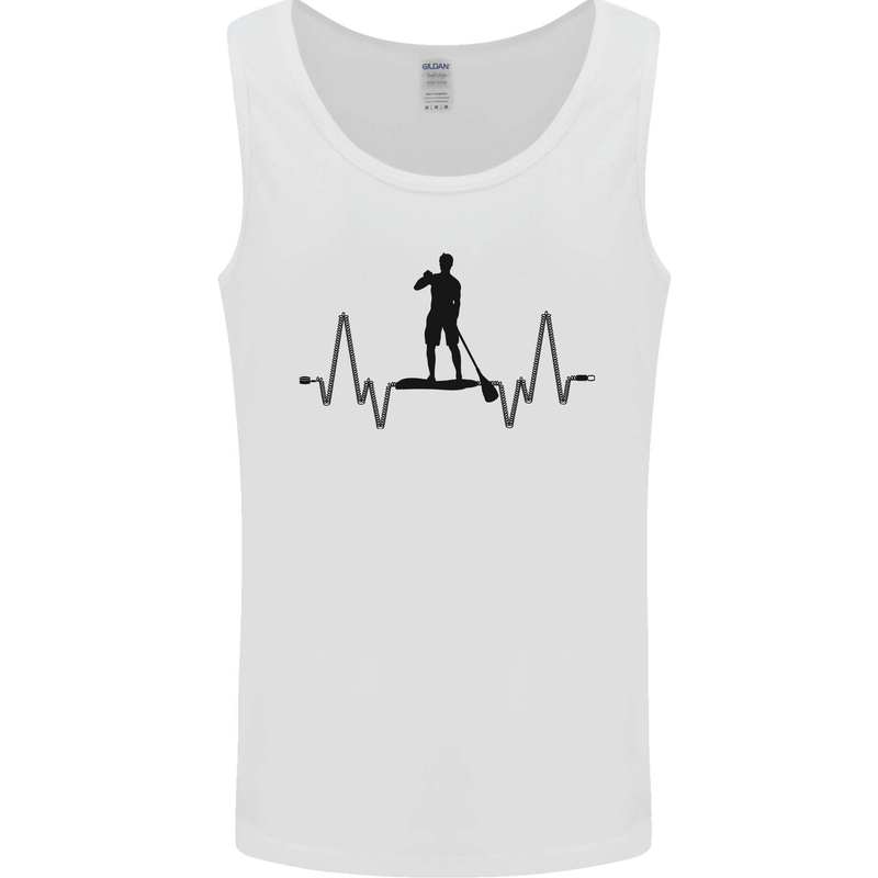 Paddleboard ECG Paddleboarding Pulse Mens Vest Tank Top White
