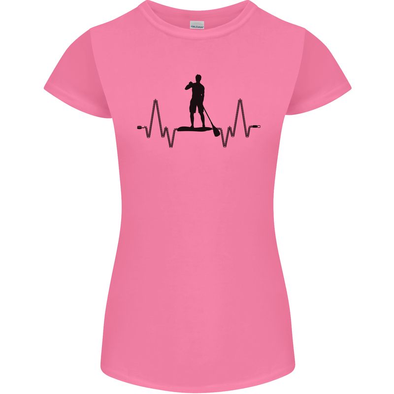 Paddleboard ECG Paddleboarding Pulse Womens Petite Cut T-Shirt Azalea