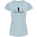 Paddleboard ECG Paddleboarding Pulse Womens Petite Cut T-Shirt Light Blue