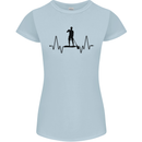 Paddleboard ECG Paddleboarding Pulse Womens Petite Cut T-Shirt Light Blue