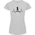 Paddleboard ECG Paddleboarding Pulse Womens Petite Cut T-Shirt Sports Grey