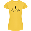 Paddleboard ECG Paddleboarding Pulse Womens Petite Cut T-Shirt Yellow