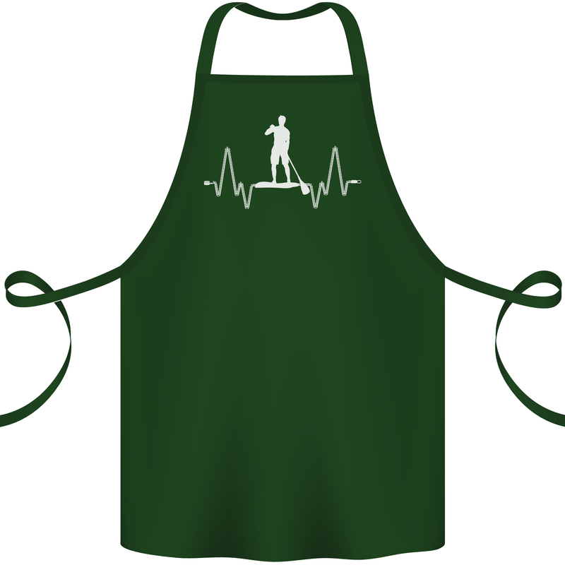 Paddleboard Pulse Paddle Boarding ECG Cotton Apron 100% Organic Forest Green