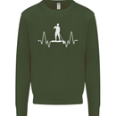 Paddleboard Pulse Paddle Boarding ECG Kids Sweatshirt Jumper Forest Green