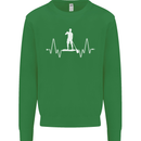 Paddleboard Pulse Paddle Boarding ECG Kids Sweatshirt Jumper Irish Green