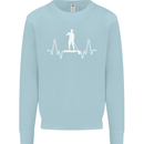 Paddleboard Pulse Paddle Boarding ECG Kids Sweatshirt Jumper Light Blue