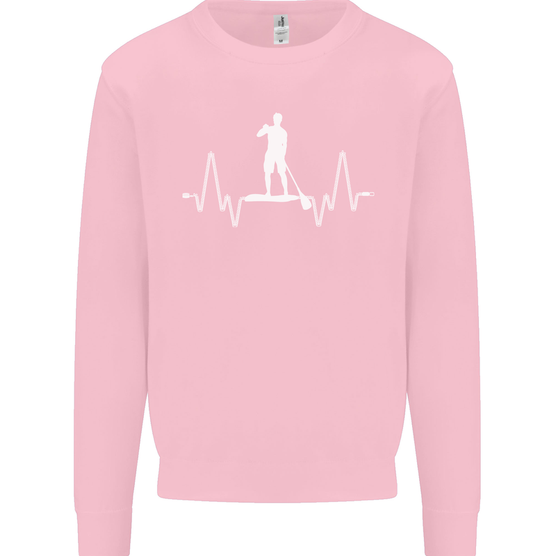 Paddleboard Pulse Paddle Boarding ECG Kids Sweatshirt Jumper Light Pink