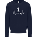 Paddleboard Pulse Paddle Boarding ECG Kids Sweatshirt Jumper Navy Blue