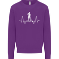 Paddleboard Pulse Paddle Boarding ECG Kids Sweatshirt Jumper Purple
