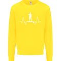 Paddleboard Pulse Paddle Boarding ECG Kids Sweatshirt Jumper Yellow