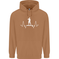 Paddleboard Pulse Paddle Boarding ECG Mens 80% Cotton Hoodie Caramel Latte