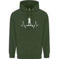 Paddleboard Pulse Paddle Boarding ECG Mens 80% Cotton Hoodie Forest Green
