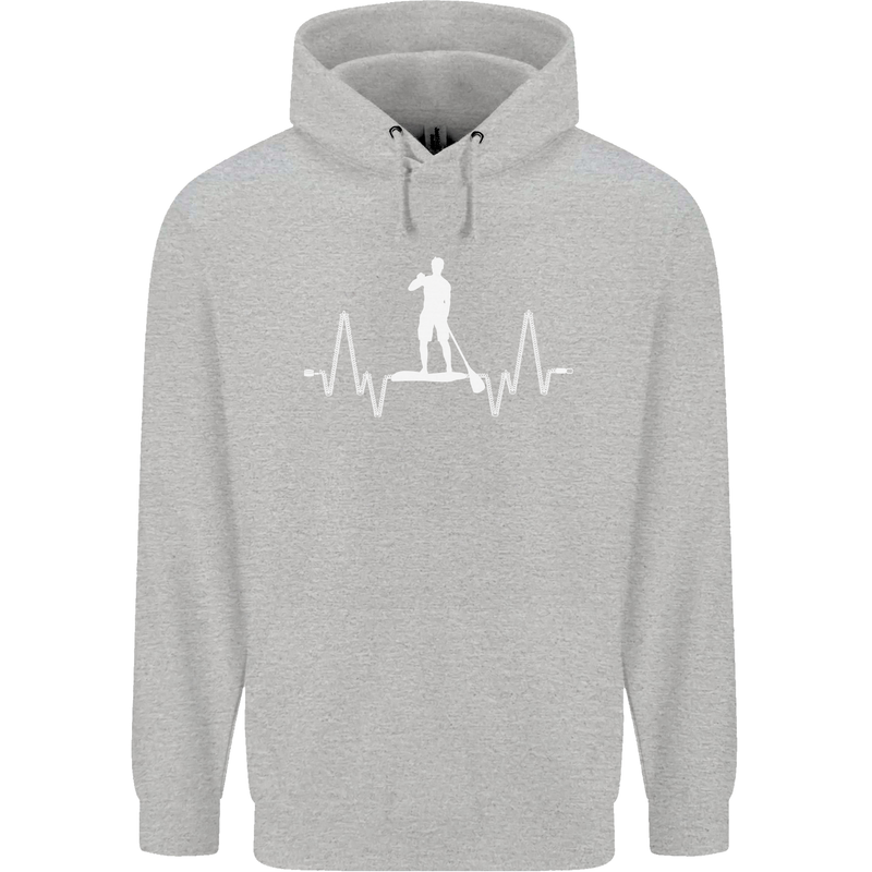 Paddleboard Pulse Paddle Boarding ECG Mens 80% Cotton Hoodie Sports Grey