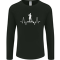 Paddleboard Pulse Paddle Boarding ECG Mens Long Sleeve T-Shirt Black