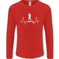 Paddleboard Pulse Paddle Boarding ECG Mens Long Sleeve T-Shirt Red