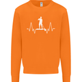 Paddleboard Pulse Paddle Boarding ECG Mens Sweatshirt Jumper Orange