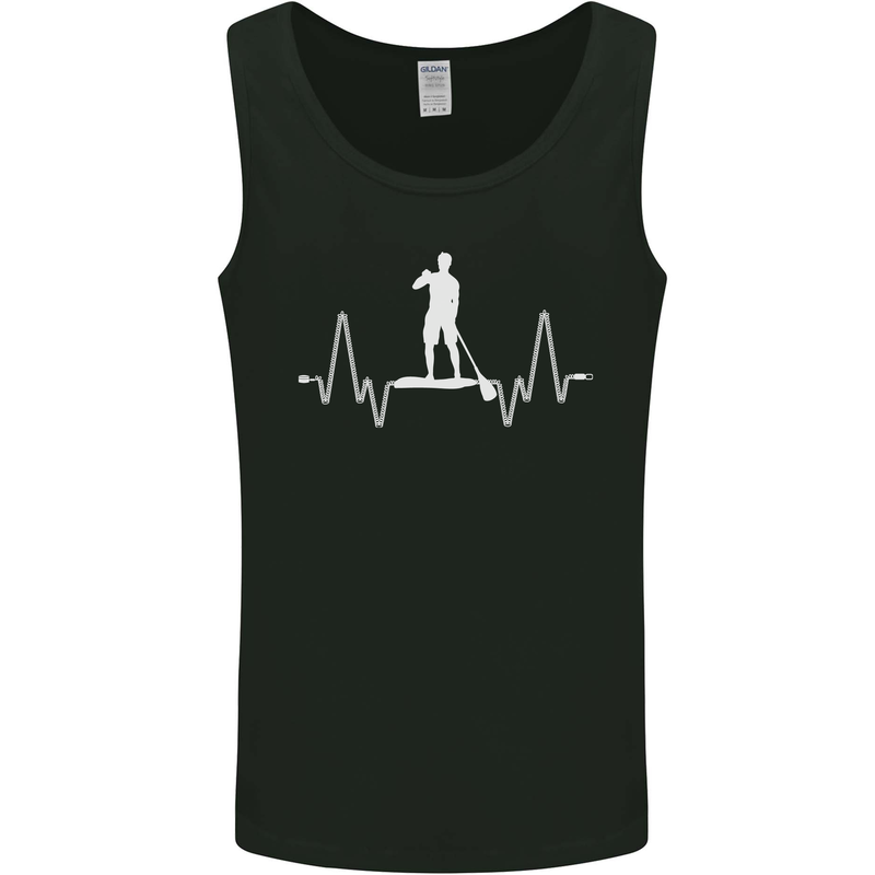 Paddleboard Pulse Paddle Boarding ECG Mens Vest Tank Top Black