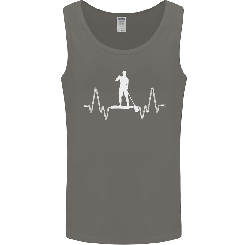 Paddleboard Pulse Paddle Boarding ECG Mens Vest Tank Top Charcoal