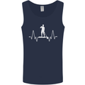 Paddleboard Pulse Paddle Boarding ECG Mens Vest Tank Top Navy Blue