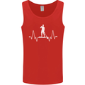 Paddleboard Pulse Paddle Boarding ECG Mens Vest Tank Top Red