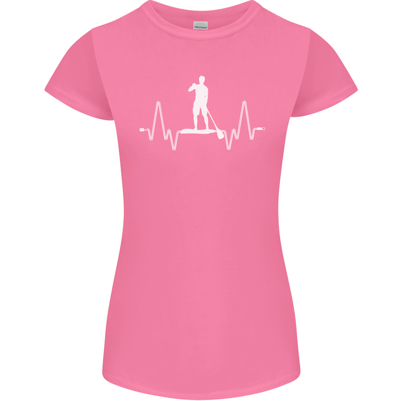 Paddleboard Pulse Paddle Boarding ECG Womens Petite Cut T-Shirt Azalea