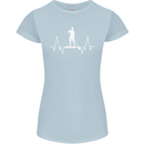 Paddleboard Pulse Paddle Boarding ECG Womens Petite Cut T-Shirt Light Blue