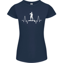 Paddleboard Pulse Paddle Boarding ECG Womens Petite Cut T-Shirt Navy Blue