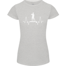 Paddleboard Pulse Paddle Boarding ECG Womens Petite Cut T-Shirt Sports Grey